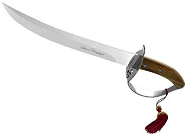 Maserin 2000sc.14 Sabre à Champagne, Manche Bois de Santos, Lame 34,5 cm INOX, Monture INOX, en Coffret Bois.