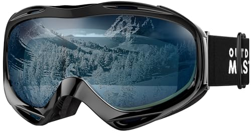 OutdoorMaster Unisex Skibrille OTG für Damen und Herren, Snowboard Brille Schneebrille 100% UV-Schutz skibrille für brillenträger, Anti-Nebel Snowboard Brille Ski Goggles für Jungen