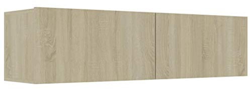Festnight TV-skåp Spånskiva Flytande bord för TV Väggskåp Ek Sonoma 120x30x30 cm