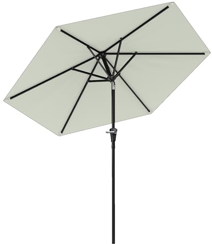 Outsunny Ombrellone da Giardino Inclinabile 2.3x2 m 6 Stecche Crema