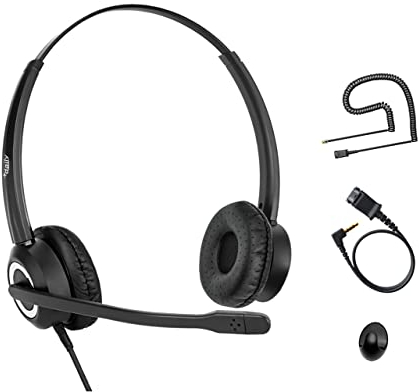 Cisco Headset Noise Cancelling Mic Compatible with Cisco Phone 6841 6871 7941g 7961g 7971g 8811 8845 8865 8941 8961 Series Models Includes U10 RJ9 Cord and 3.5mm Smartphone Adapter