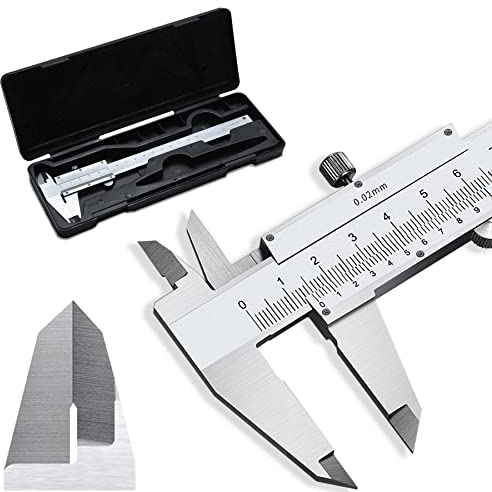 Retoo Messschieber Analog 150 mm aus Stahl mit Feststellschraube, Spritzwassergeschützt und staubdicht, Vernier Messgerät für den Hausgebrauch, Präzisions-Messgerät ideal für Zuhause