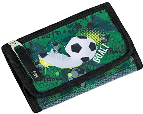 Baagl Brustbeutel Kinder - Geldbörse für Jungen - Geldbeutel, Mini Portemonnaie, Kleingeld Münzbörse (Fussball)