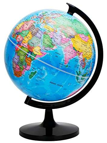 EXERZ 30cm Schülerglobus - Englische Karte - selbst zusammenbauen - Globus Bildung/geographisch/politisch