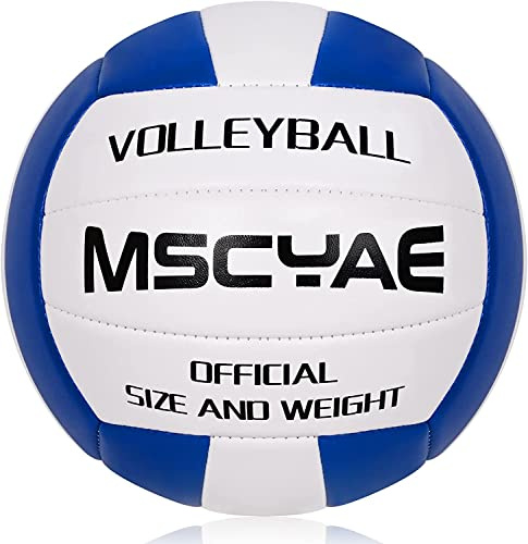 MSCYAE Pelotas de Voleibol Oficiales Talla 5, para Interior y Exterior de Tacto Suave - Ideal para Playa, Jardín y Piscina (Azul)