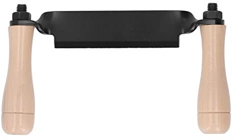 XHTLLO Couteau de Rasage À Dessin, Outil D'Écorçage Manuel À Double Poignée de 8 Pouces, Lame Droite en Acier Au Tungstène, Lame À Tirage Droit, Outil À Main D'Écorçage de Rasage