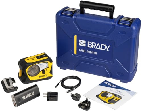 Brady Imprimante d’étiquettes M211-KIT-EU-UK-US – Set Complet Portable avec M211, Cartouche M21-750-499, étui Rigide, Clip Ceinture, câble EU/UK/US et Alimentation