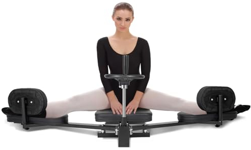 Bensträckare Benspridare, mekanisk spagattrainer med sittdyna och handhjul, benstretch upp till 200°, stretchmaskin för yoga, kampsport