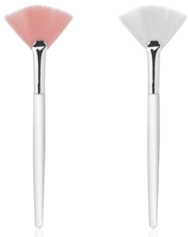 Giantree 2 Stück Fächerpinsel Kosmetik,15 Cm Maskenpinsel Weiche Gesichtspinsel Säure Applikator Kosmetikerin Pinsel Gesichts-Bürsten Für Frauen Mädchen Make-Up Cosmetische Multi Use