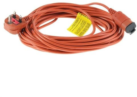Masterpart 15 Metre Orange Main Power Cable Flex & Plug 2 Core Compatible With Bosch Rotak Lawnmowers 34 34R 36 36R