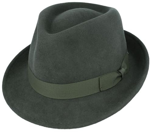 Novella Noori Wool Felt Trilby Hat for Men & Women, Narrow Brim Fedora