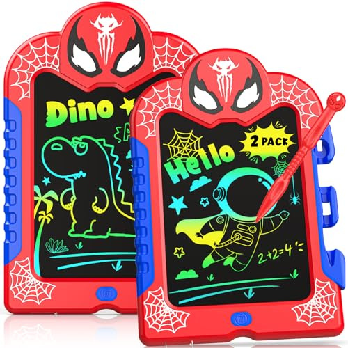 Braxel Pizarra Infantil 2 Piezas, 8.5 Pulgadas, Superhéroes, Multicolor, Plástico 100%, Dinámico y Juvenil, Portátil y Compacto, Ideal para Niños de 2-8 Años para Cualquier Ocasión