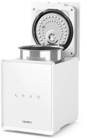 Livatro Umidificatore Ambiente Top Fill, 3L Umidificatore a Vapore Caldo in Acciaio Inox, Riduce del 99,97% dei Batteri, Timer e Modalità Sonno, per Bambini, Ufficio, Camera da Letto, Salotto