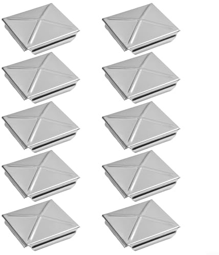 Volakebeing Poste de acero inoxidable, cuadrado piramidal, protectores de postes de valla de metal galvanizado, accesorios de valla de jardín al aire libre (10 unidades de 50 mm)