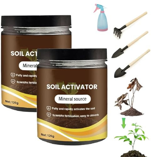 Activateurs de sol, activateur naturel de sol pour une décomposition plus rapide, stimulant nutritionnel pour la croissance des plantes, nutriments pour plantes d'intérieur et d'extérieur (2pcs)