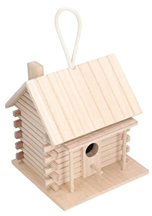 Saluaqui Diseño de Cabaña de Troncos Colgantes de Wooden Birdhouse Elegante para una Decoración Al Aire Libre y Hábitat de Pájaros