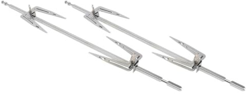 Angoily 2 Juegos de Tenedores para Asar Pollo y Pavo de Acero Inoxidable, Horquillas Giratorias para Horno y Barbacoa, Herramienta Resistente para Cocina al Aire Libre y Suministros