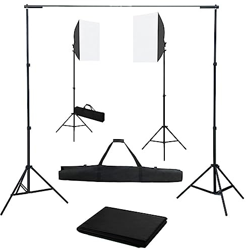 Mangloder Fotostudioset med mjuka lådor bakgrundssystem 300 cm belysning, studiolampor för porträtt, produktfotografering, videoljus, studioblixt, diffusor, ljusstativ, bärväska