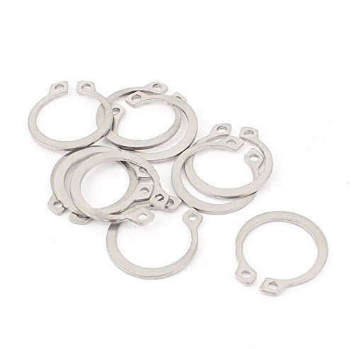 sourcing map Externo Seguridad Anillo Retención Eje Presión Clip Anillos 17mm 10 Piezas