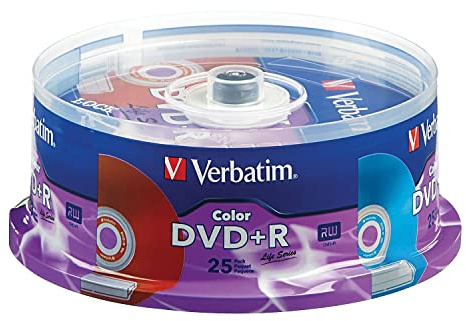 Verbatim - Serie Life 16x DVD+R Dischi (25-Pack) - Verde/Blu/Arancione/Rosso/Giallo