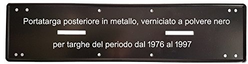 Targhe Storiche srl Portatarga Cornice Post Affiancato in Metallo Verniciato Nero dal 1976 al 1997
