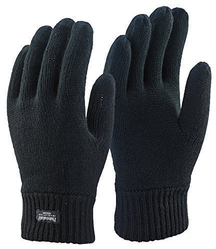 Thinsulate Extreme Thermal lined knitted Gloves black Small Medium (One Size)