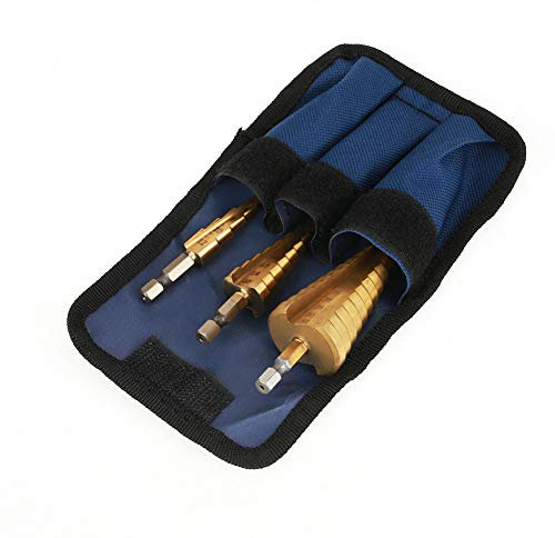 3pcs Brocas Escalonadas, HSS4241 Mango con Revestimiento de Titanio, Reduciendo la Fricción y el Calor HSS4241 Hexagonal 4-12/4-20/4-32mm