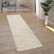 Paco Home Teppich Wohnzimmer, Schlafzimmer/Hochflor Shaggy in versch. Designs Farben und Größen, Grösse:70x250 cm, Farbe:Creme 14