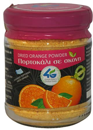 4G - Polvere di Arancia Greca Essiccata Naturale, 2 x 80 g (Totale 160 g) | 100% Naturale, Ricca di Vitamina C, per Dolci, Frullati e Tisane