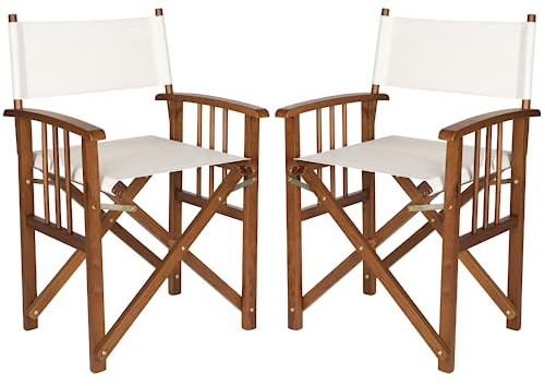 ZIK - Set 2 Sedia da Regista Pieghevole in Legno, Sedia da Esterno Pieghevole e Richiudibile, Sedie in Legno da Giardino, Mare, Spiaggia, Facile Manutenzione con Imbottiture Sfoderabili e Lavabili