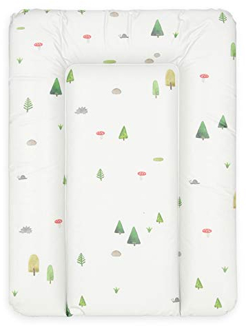 BONKY® Wickelauflage 50x70 cm - weiche Wickelunterlage - Baby Wickeltischauflage - Wasserdischt - Abwaschbar - Made in EU - 100% Oeko TEX - Wald