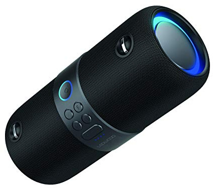 Ledwood XT180 - TWS Portable Bluetooth Speaker with Strap - Wireless Speaker with LED Pulsed Lights - Powerful Sound - AUX - USB Port - FM Radio - Black