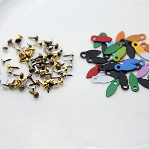 VIXDA 30pc 4.5mm Brads und 30pc Buttons Brads für Fotoalbum Rahmenschlösser Scrapbooking Verzierung Verschluss Brads DIY Craft