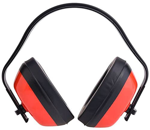 Acan Tradineur - Protector auditivo, cascos, orejeras anti-ruido para proteger los oídos, aislante de ruido profesional, insonorización, industria (Rojo y negro)