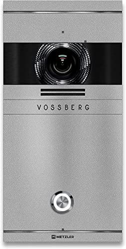 Metzler Video Türsprechanlage 1 Familienhaus | Türklingel mit Kamera FullHD | Opt. 7 Monitor | Smartphone App | Mit Anschluss für Türöffner | Anschluss: 2-Draht IP | Graualuminium | VDM10 2.0 Colson