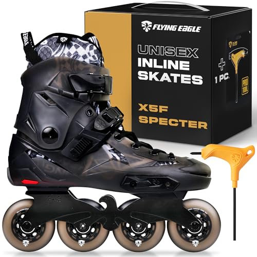 Flying Eagle Skates X5F Spectre Freeskates - Patines en línea para mujeres y hombres, patines profesionales para adultos, patines para hombres y mujeres, color negro, 44