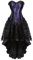 Josamogre Corset Femme Bustier Lacet Sexy Top Jupe Robe Set Lingerie Gothique avec Dentelle Victorien Grande Taille Violette 2XL