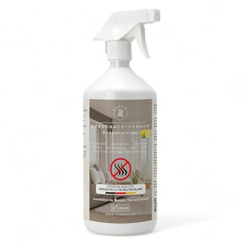 Geruchsentferner Geruchsvernichter 1000ml Enzymreiniger gegen schlechte Gerüche in WC Becken, Stoffe, Sofa und Teppiche (Katzenurin, Hundeurin)