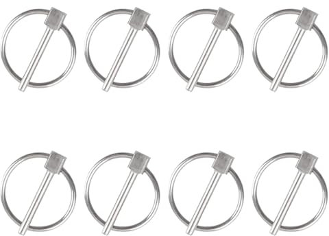 INCREWAY Lynch, 8 perni di sicurezza rotondi in acciaio inox, diametro 3 mm, perni di fissaggio per rimorchio, perni di fissaggio per pista, fattoria, prato