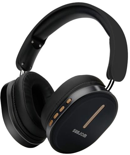 SUNJOM Casque Bluetooth sans Fil Casque Over-Ear avec Microphone Stéréo HiFi 24H Durée Lecture Cache-Oreilles protéines Souples pour iPhone/iPad/Android/Ordinateurs Portables (Noir)