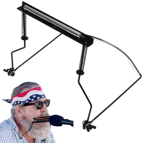 Soporte de cuello para armónica, soporte de metal ajustable para armónica, accesorio de soporte antiarañazos, accesorio profesional para arpa