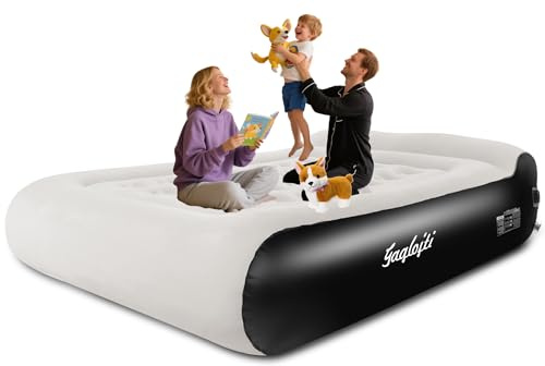 Gaglojti 16 Air Mattress Queen with Built in Pump,Portable Full Blow up Mattress with Carry Bag, Comfort Flocked Airbed Inflatable Mattress for Guests,Camping
