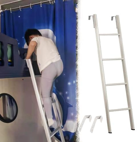 Échelles de Lit Enfants Adultes Rv Crochet Échelle de Lit Superposé, 116 130 140 140 150 160 165 170 170 175 180 185cm Métal Antidérapant Antidérapant Echelle Mezzanine, Camping Car Échelle de Lit Mez