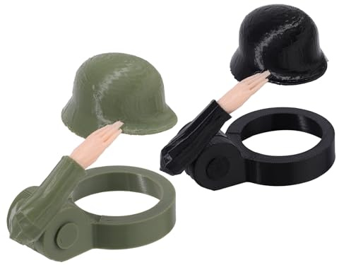 Lyreh 2pcs Soldier Salute Beer Bottle Helmet, Beer Bottle Cap Reusable Funny Wine Stoppers for Wine Party BBQ Bar Decoration Drinking Accessory (2 Colors)