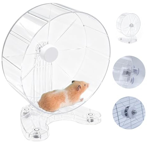 Hamster Wheel, 8.7 Super-Silent Exercise Wheels, Dual-Bearings Quiet Spinner Running Wheels, 3 Installation Methods, Fits Any Hamster Cage, Hamsters Toy for Dwarf Hamsters, Gerbils, and Small Pets.