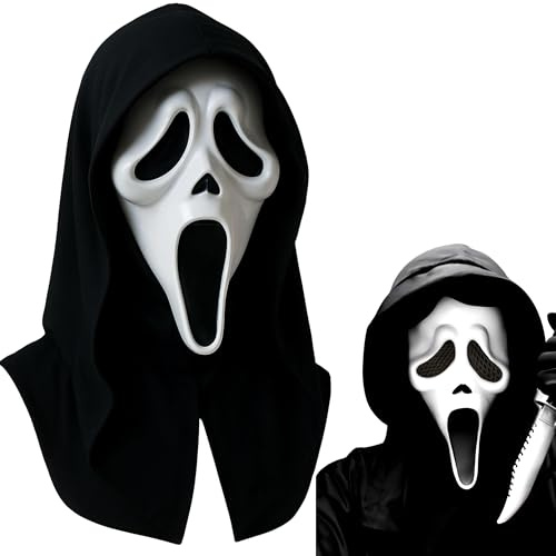 Halloweenmask av naturlig latex, skrämmande dödskalle, spöke, dekoration, rekvisita för cosplay, skräckfest