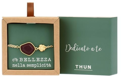 THUN - Bracciale con pietra e fiore - ceramica - Collezione Dedicato a Te - 16 +3 cm