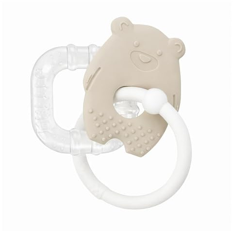 Nattou Anneau de dentition en silicone - Jouet à mâcher pour bébé - Anneau rafraîchissant pour bébés - Anneau rafraîchissant - silicone sans BPA - Argile