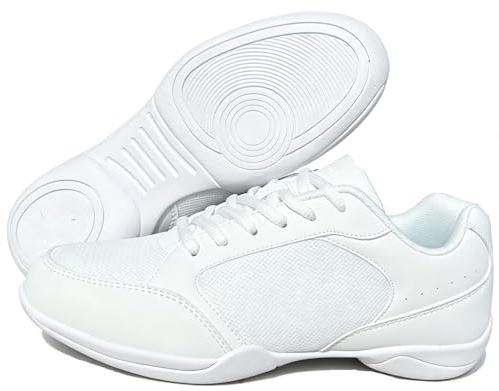 Wizeny Zapatos de porristas para Mujer Ligeras Zapatos de Entrenamiento Cheerleading Transpirables competición Fitness Gimnasia Yoga Danza,Blanca,42 EU