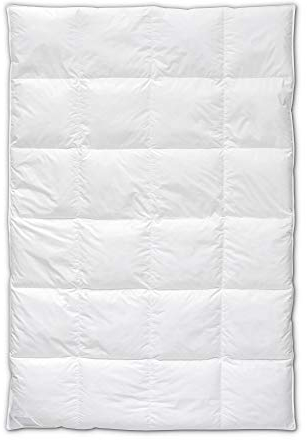 Böhmerwald Selection Daunendecke, Allergikergeeignet, 100% Daunen, 800g Füllgewicht, Wärmeklasse Warm, 135x200 cm, Oeko-TEX® Standard 100, Kassetten-Decke mit 4,0 cm Steg, für 16-18°C Raumtemperatur